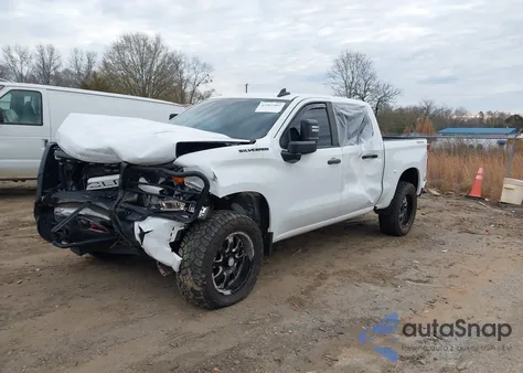 2021 Chevrolet Silverado 1500 4Wd Short Bed Custom из США, поврежденный, VIN 3GCUYBEF1MG349169
